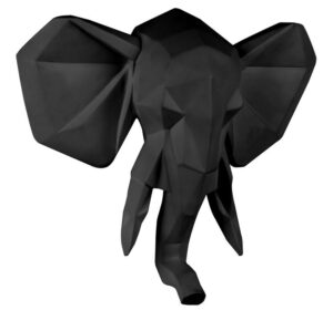 Time for home Černá nástěnná dekorace Origami Elephant Time for home