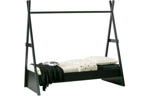 Hoorns Černá dřevěná jednolůžková postel Leone 80 x 200 cm Hoorns