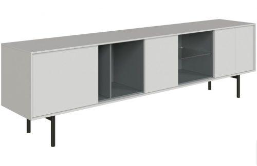 Bílý TV stolek Miotto Ostuni s kovovou podnoží 210 x 40 cm MIOTTO