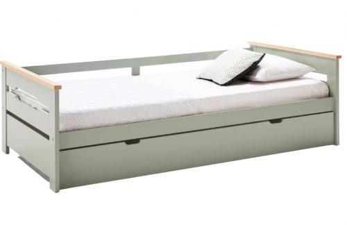 Světle zelená borovicová rozkládací postel Marckeric Ellisa III. 90 x 190 cm Marckeric