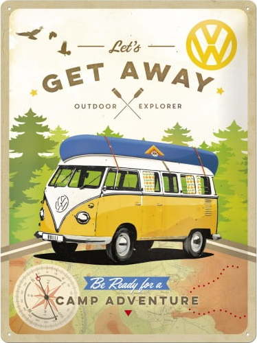 Nástěnná dekorativní cedule Postershop VW Let's Get Away Postershop