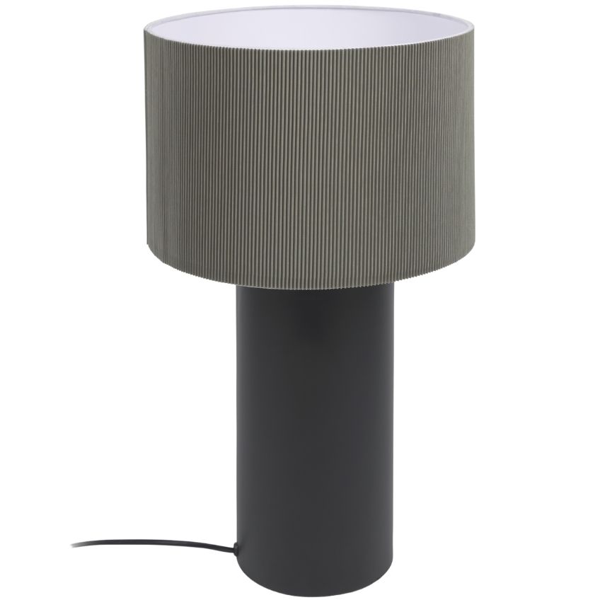 Šedá lněná stolní lampa Kave Home Domicina Kave Home