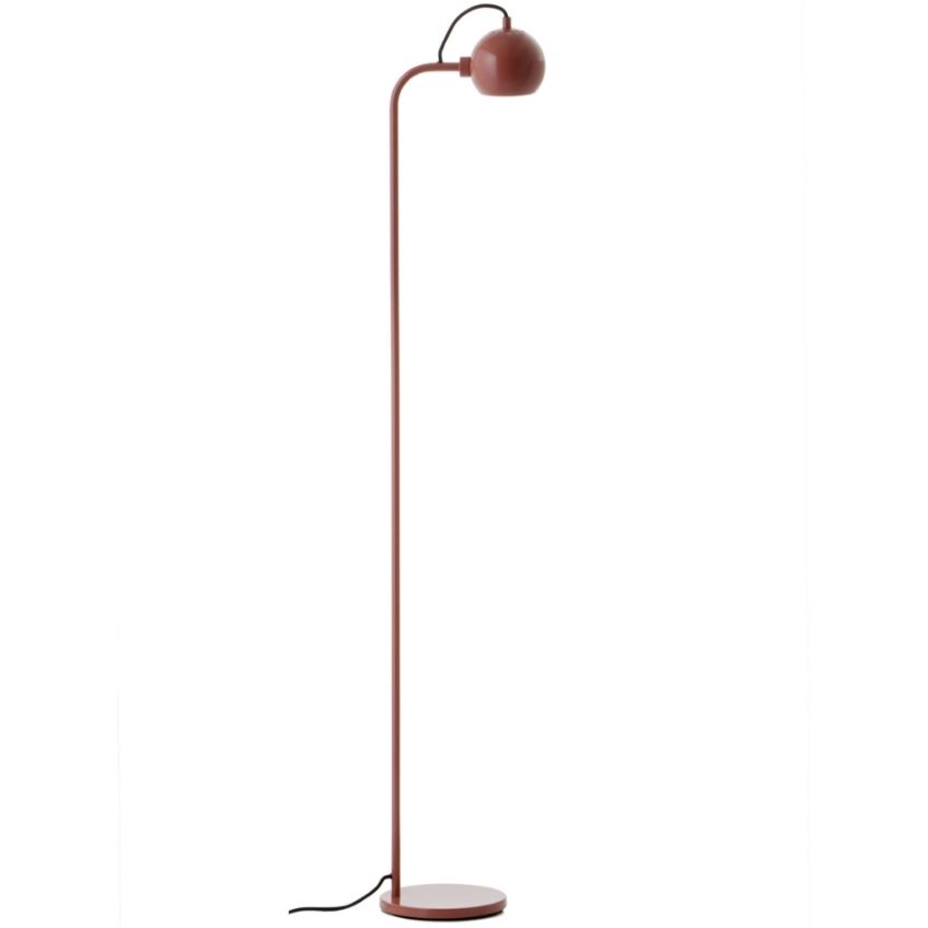 Červená lesklá kovová stojací lampa Frandsen Ball 138 cm Frandsen