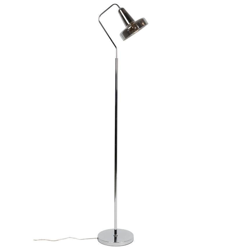 Kouřově šedá skleněná stojací lampa WLL ANSHIN 160 cm WLL