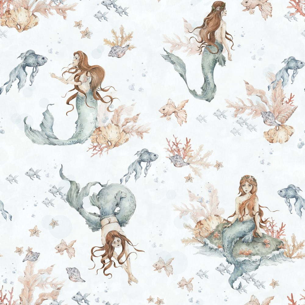 Dětská tapeta 100x280 cm Mermaids in Waves - Dekornik Dekornik