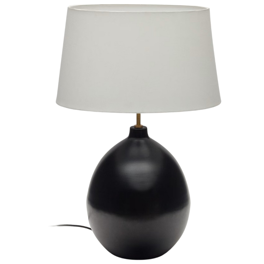 Bílá látková stolní lampa Kave Home Foixa Kave Home