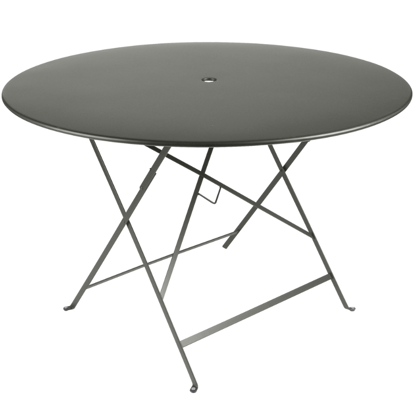 Šedozelený kovový skládací stůl Fermob Bistro Ø 117 cm Fermob