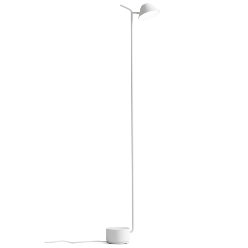 Bílá kovová stojací lampa AUDO PEEK 125 cm AUDO