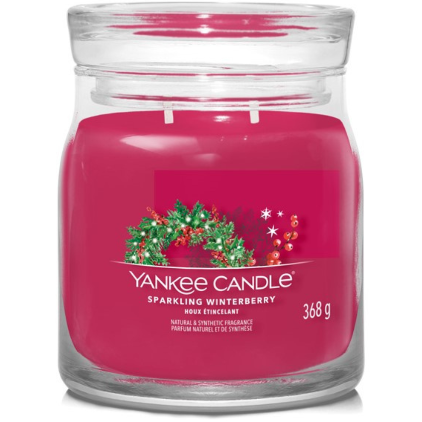 Střední vonná svíčka Yankee Candle Sparkling Winterberry Signature Yankee Candle