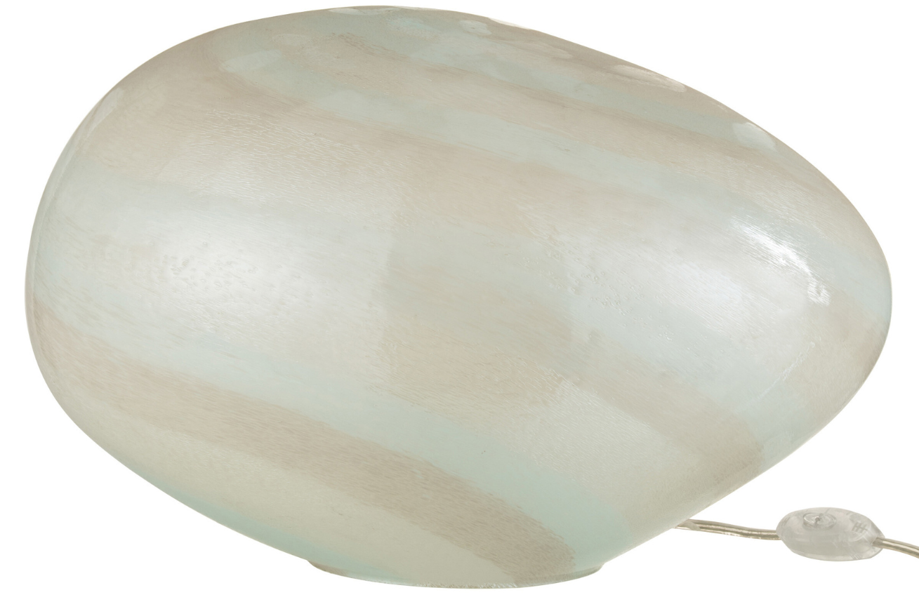 Bílá skleněná stolní lampa J-line Oyster 24 cm J-line