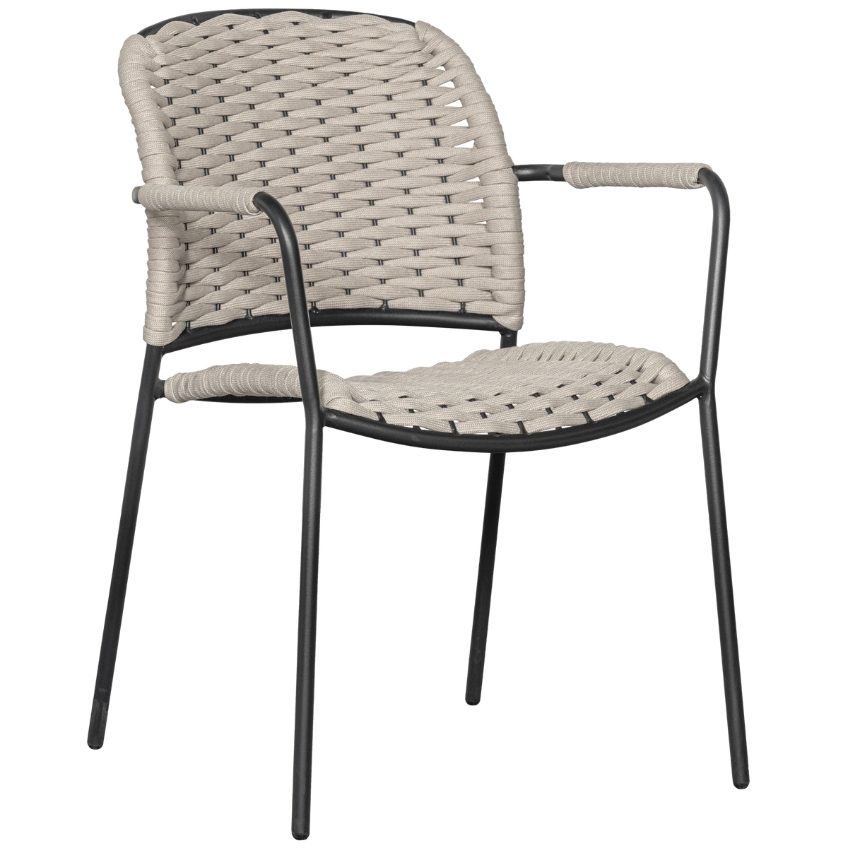 Hoorns Béžová hliníková zahradní židle Tiga s područkami Hoorns