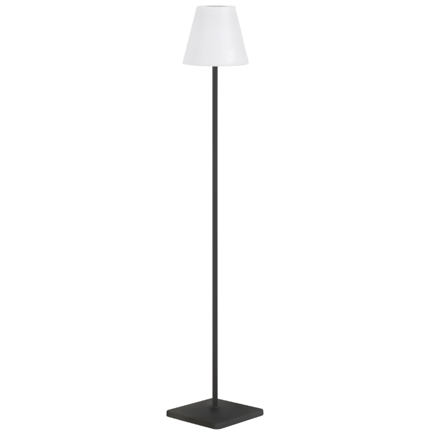 Bílá plastová solární stojací LED lampa Kave Home Amaray 120 cm s černou podstavou Kave Home