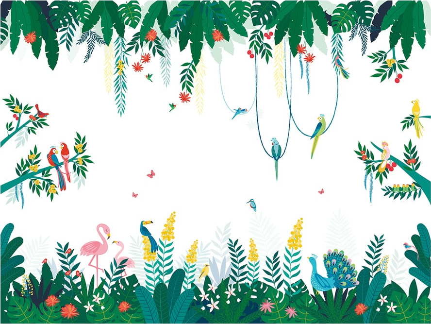 Dětská tapeta 400 cm x 248 cm Tropical Mood – Lilipinso Lilipinso