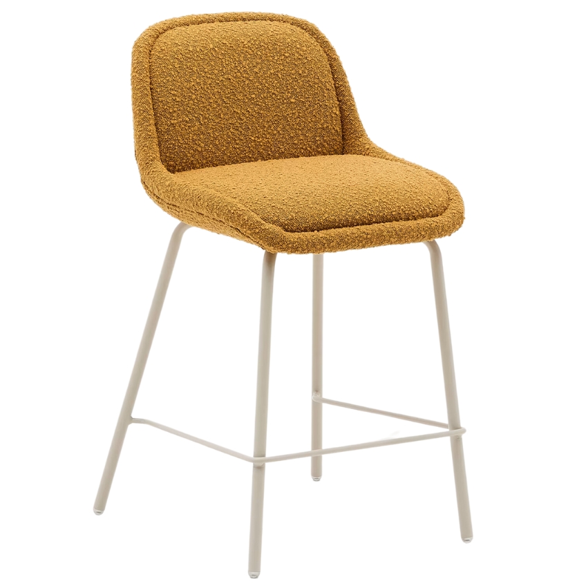 Hořčicově žlutá čalouněná barová židle Kave Home Aimin 65 cm Kave Home