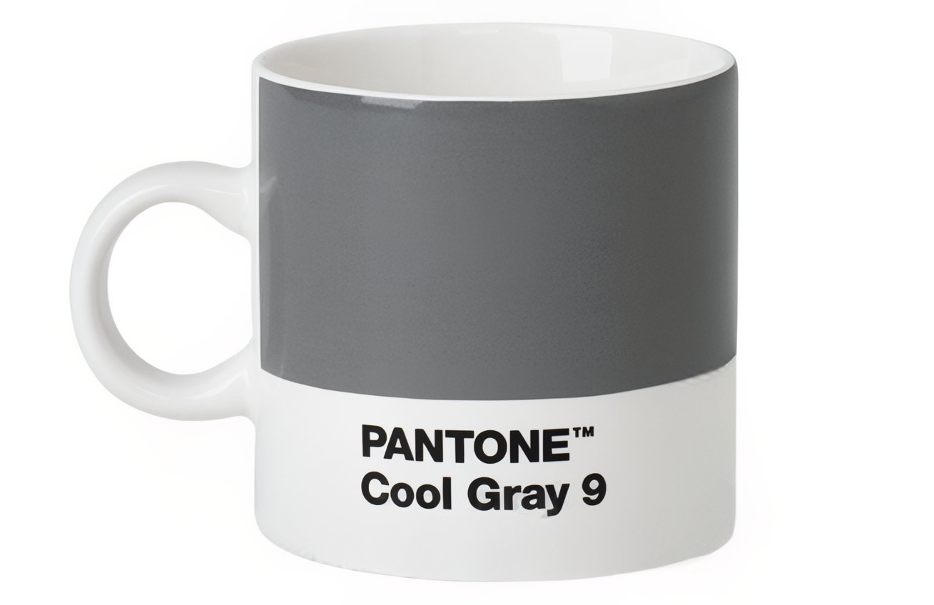 Šedý porcelánový hrnek Pantone Cool Gray 9 120 ml Pantone