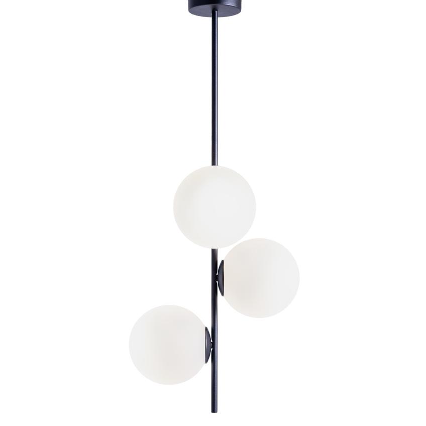 Nordic Design Bílo černé skleněné závěsné světlo Bubbly 93 cm Nordic Design