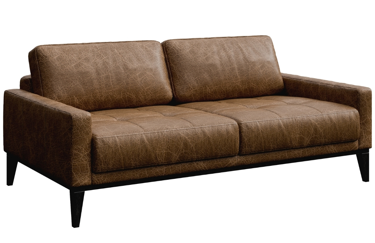 Hnědá vintage kožená pohovka MESONICA Musso Tufted 173 cm Mesonica