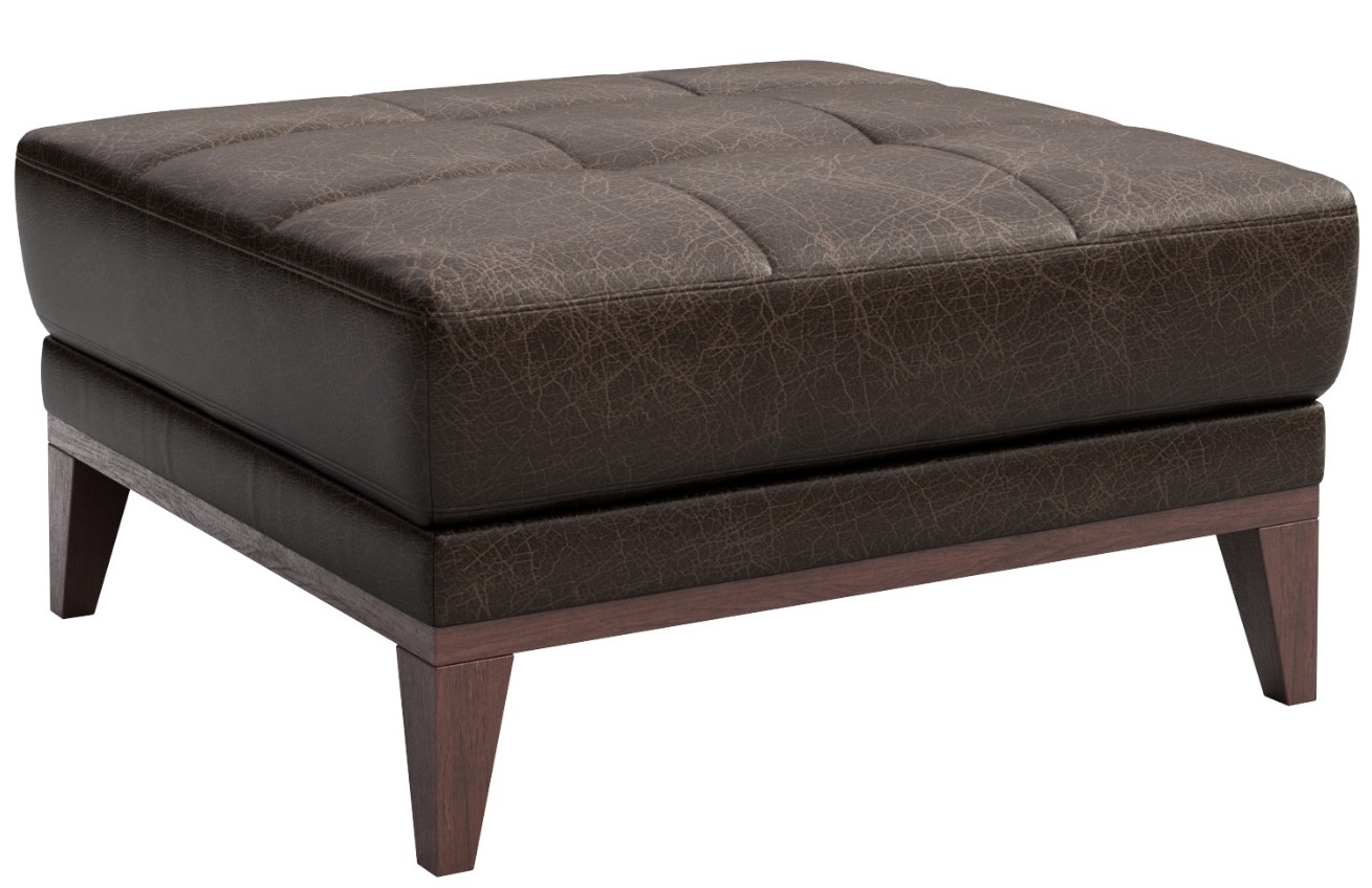 Tmavě hnědá kožená podnožka MESONICA Musso Tufted Mesonica