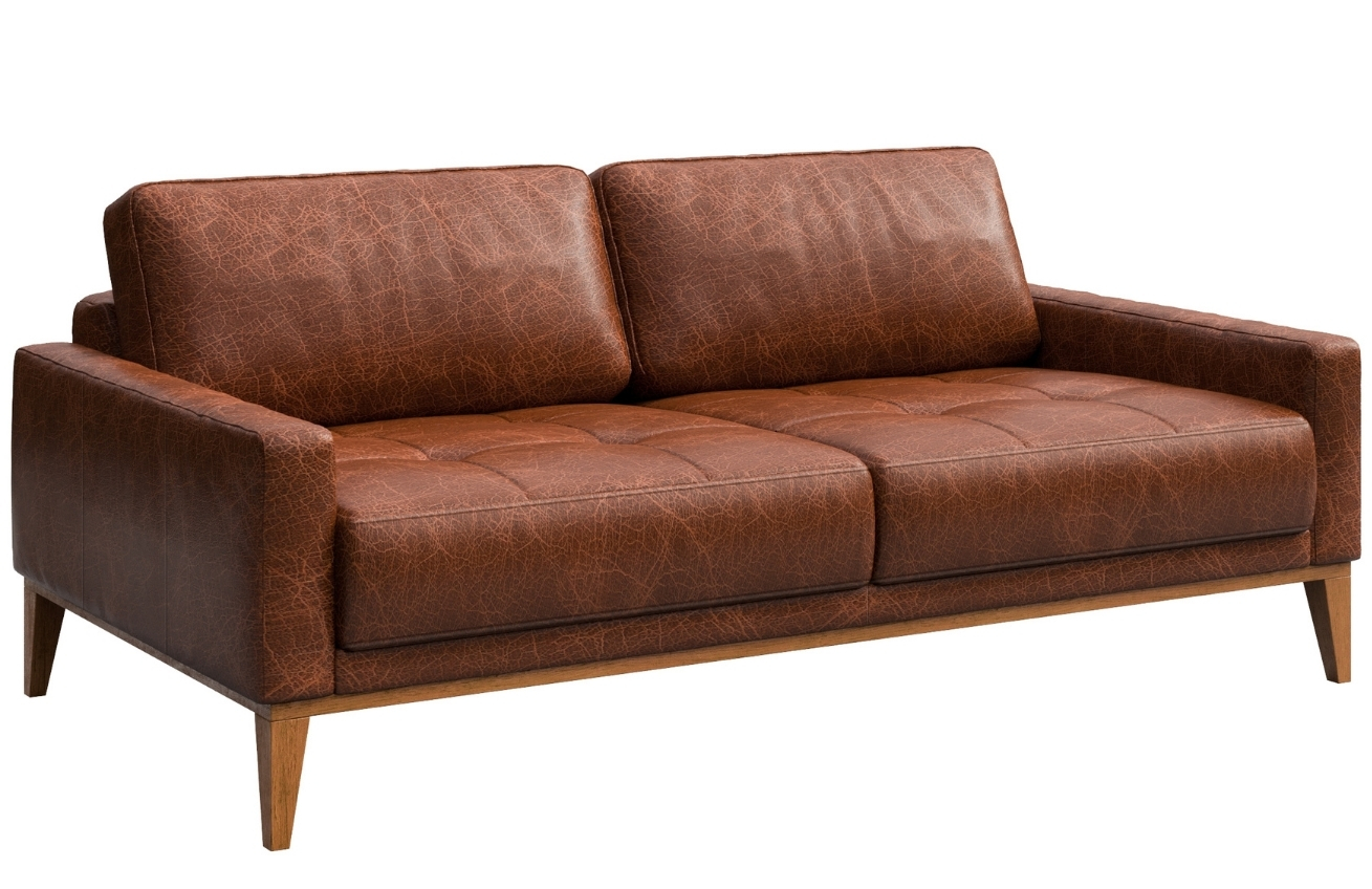 Koňaková dvoumístná kožená pohovka MESONICA Musso Tufted 173 cm Mesonica