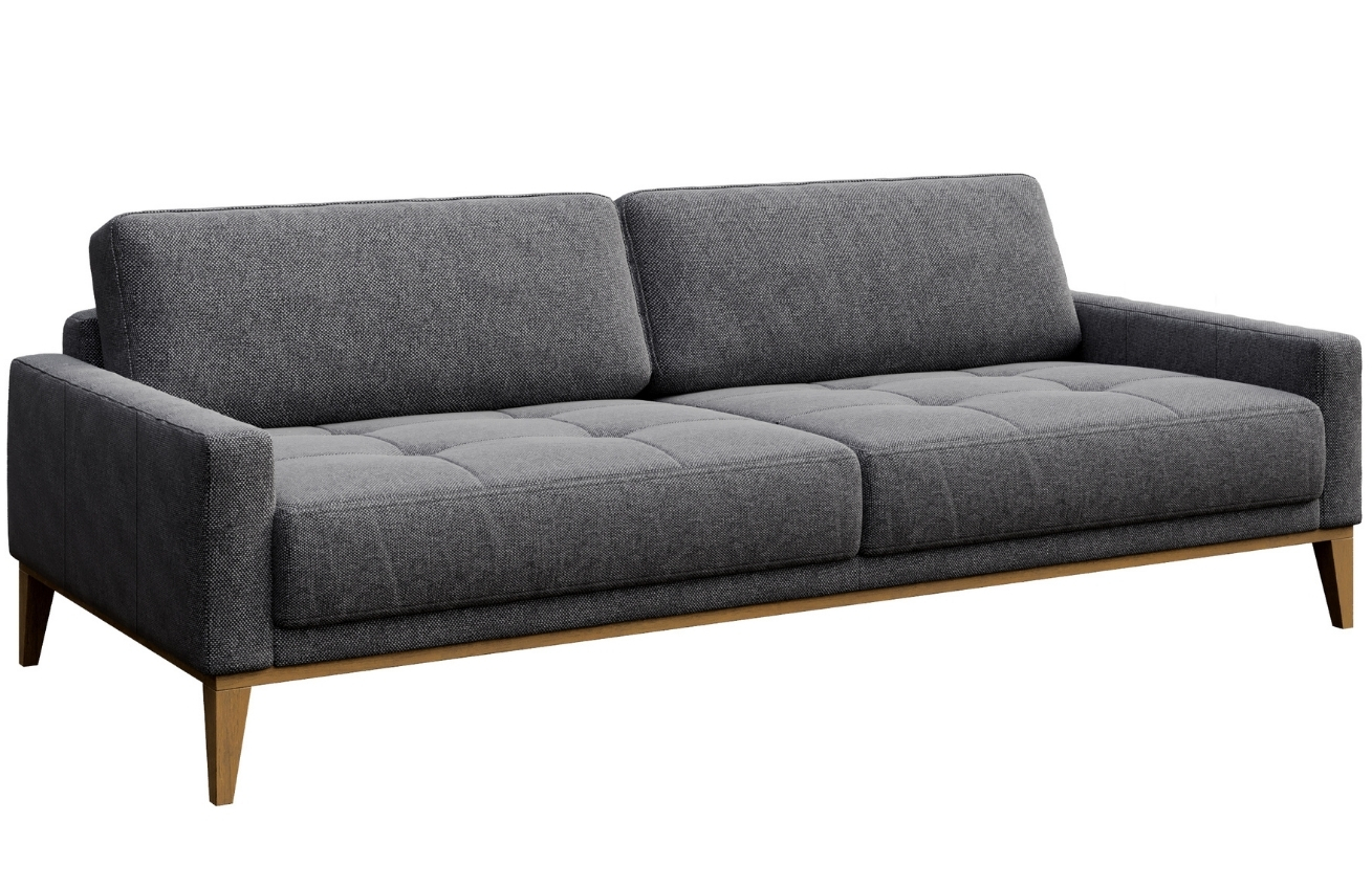 Tmavě šedá látková třímístná pohovka MESONICA Musso Tufted 211 cm Mesonica