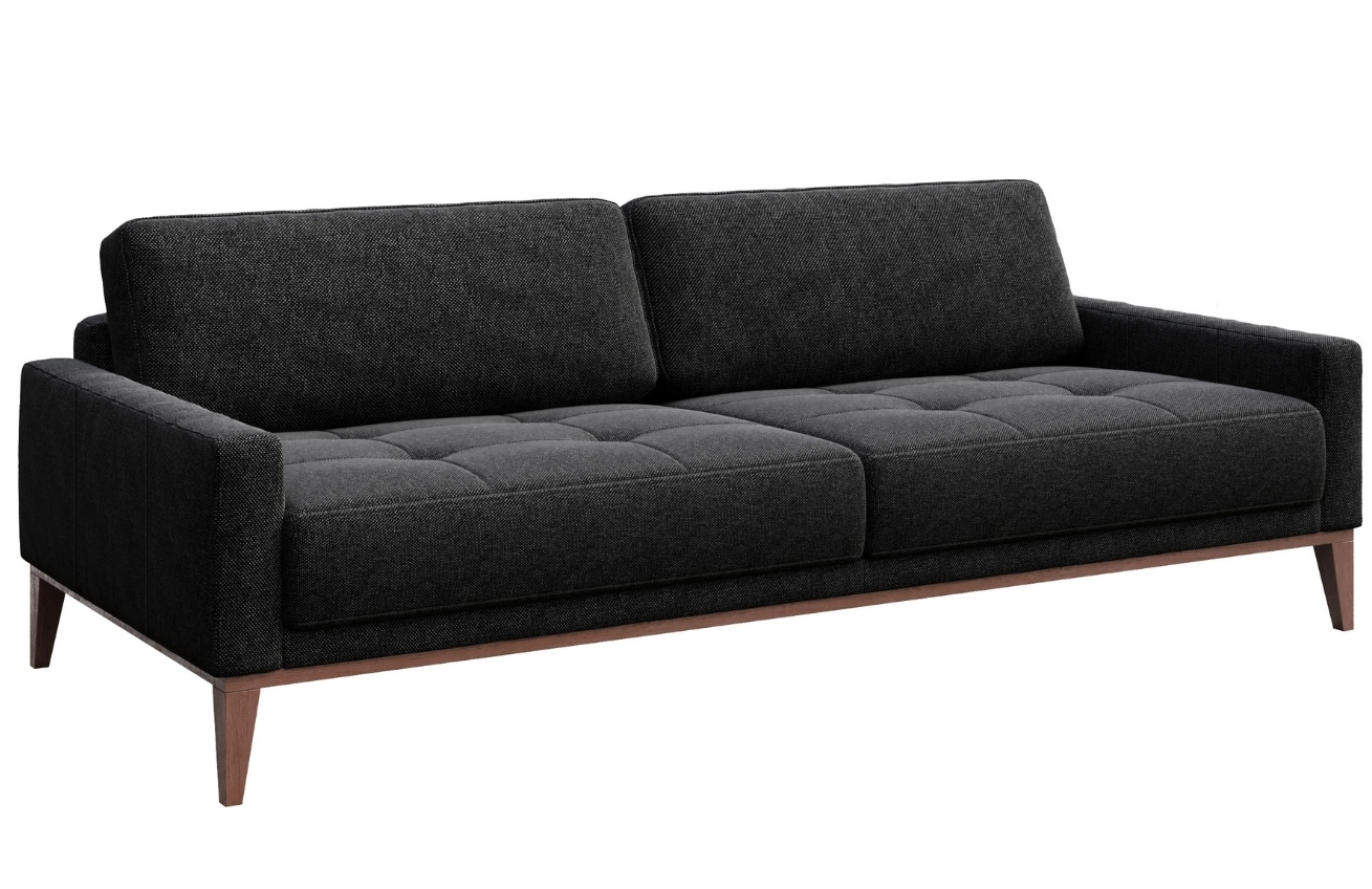 Antracitová třímístná látková pohovka MESONICA Musso Tufted 211 cm Mesonica