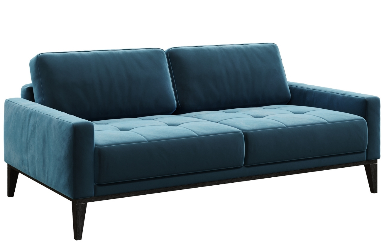 Modrá dvoumístná sametová pohovka MESONICA Musso Tufted 173 cm Mesonica