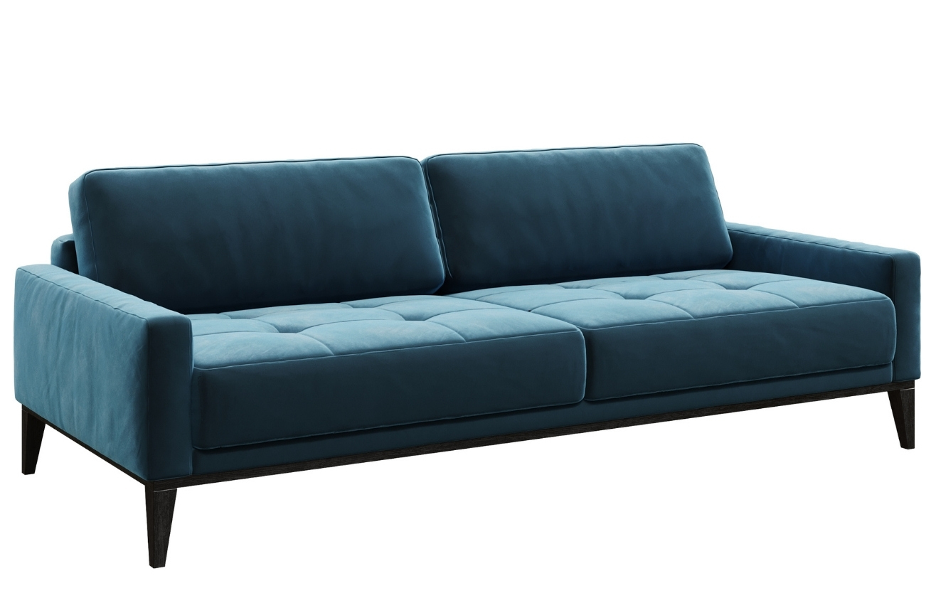 Modrá trojmístná sametová pohovka MESONICA Musso Tufted 211 cm Mesonica