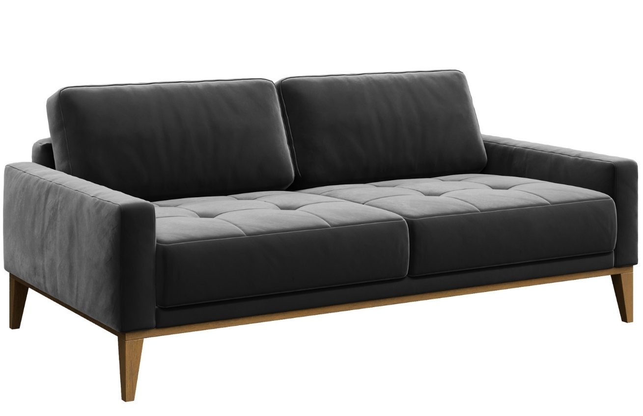 Tmavě šedá dvoumístná sametová pohovka MESONICA Musso Tufted 173 cm Mesonica