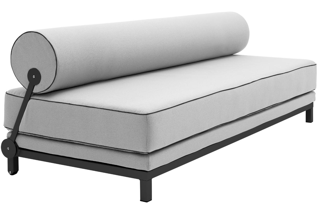 Světle šedá látková dvoumístná rozkládací pohovka Softline Sleep 204 cm Softline