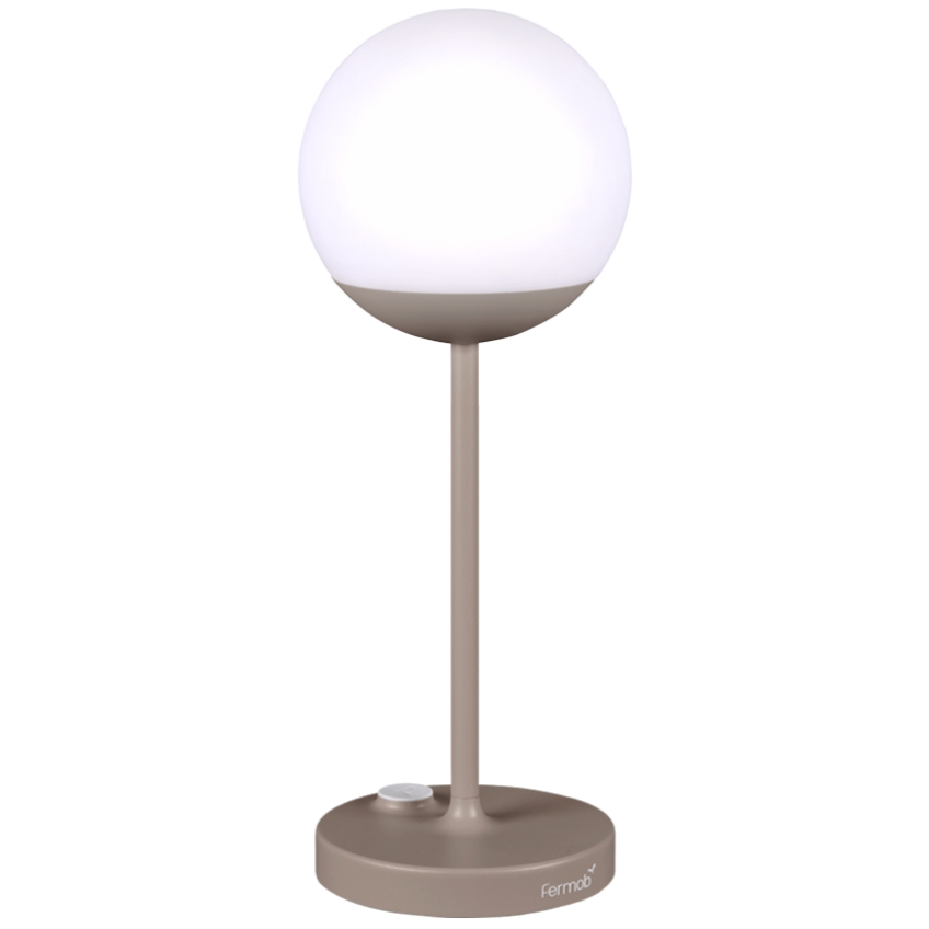 Muškátově šedá venkovní LED lampa Fermob MOOON! 41 cm Fermob