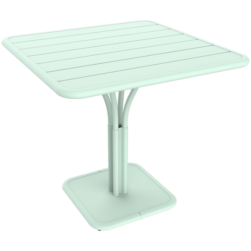 Mátově zelený kovový stůl Fermob Luxembourg Pedestal 80 x 80 cm Fermob