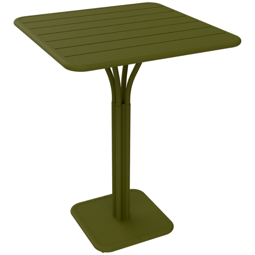 Zelený kovový barový stůl Fermob Luxembourg Pedestal 80 x 80 cm - odstín pesto Fermob