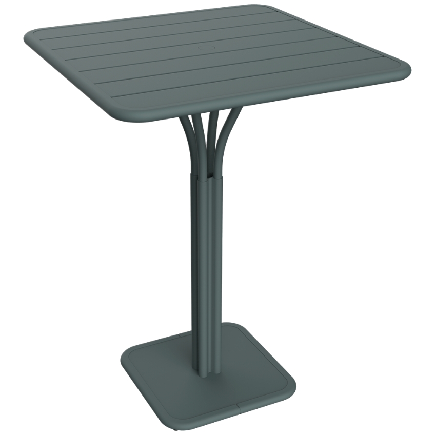 Šedý kovový barový stůl Fermob Luxembourg Pedestal 80 x 80 cm Fermob