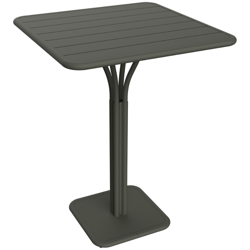 Šedozelený kovový barový stůl Fermob Luxembourg Pedestal 80 x 80 cm Fermob