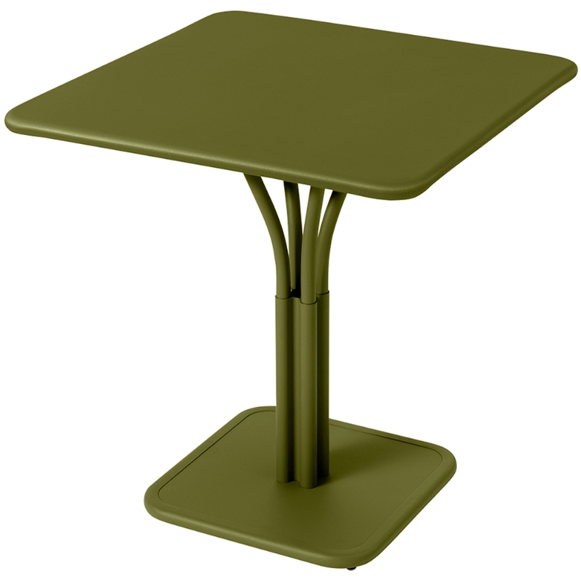 Zelený kovový stůl Fermob Luxembourg Pedestal 71 x 71 cm - odstín pesto Fermob