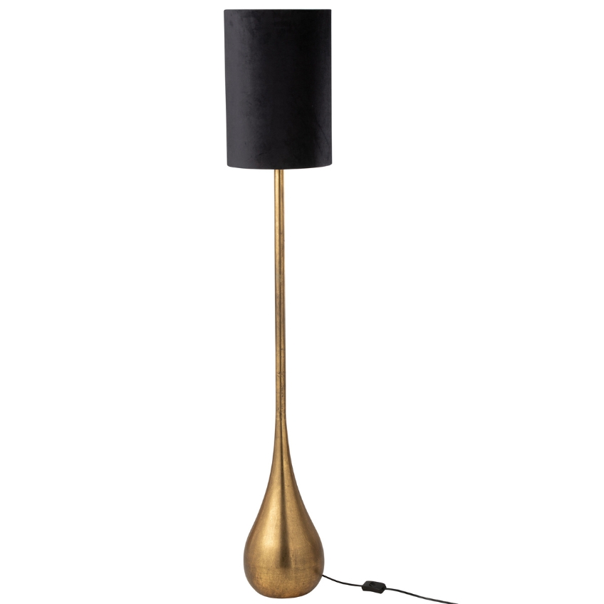 Černo-zlatá kovová stojací lampa J-line Deroy 130 cm J-line