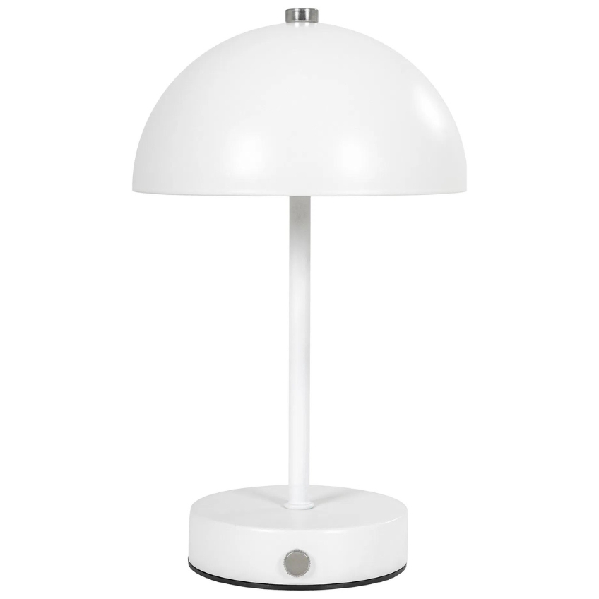 Nordic Living Bílá kovová stolní LED lampa Halle Nordic Living