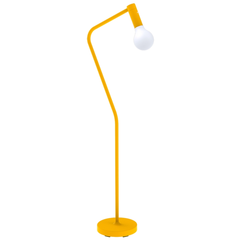 Žlutá kovová nabíjecí stojací LED lampa Fermob Aplo 138 cm Fermob