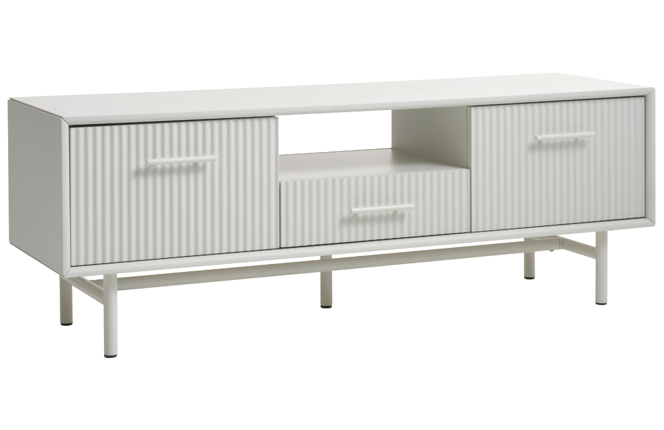 Šedý lakovaný TV stolek Unique Furniture Palma 140 x 45 cm Unique Furniture