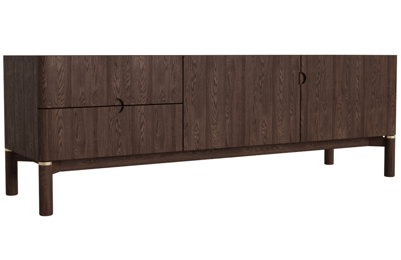 Tmavý dubový TV stolek Unique Furniture Arun 160 x 46 cm Unique Furniture