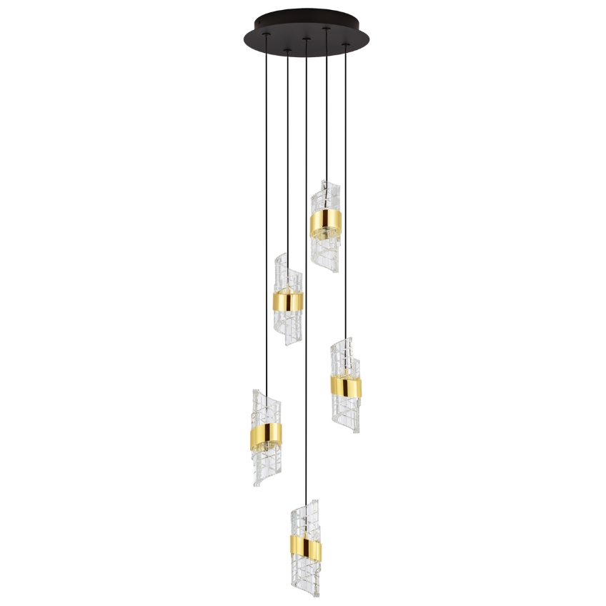 Černo-zlaté závěsné LED světlo Nova Luce Seneca 30 cm Nova Luce