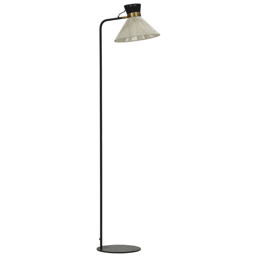 House Doctor Černá kovová stojací lampa Cord 132 cm House Doctor