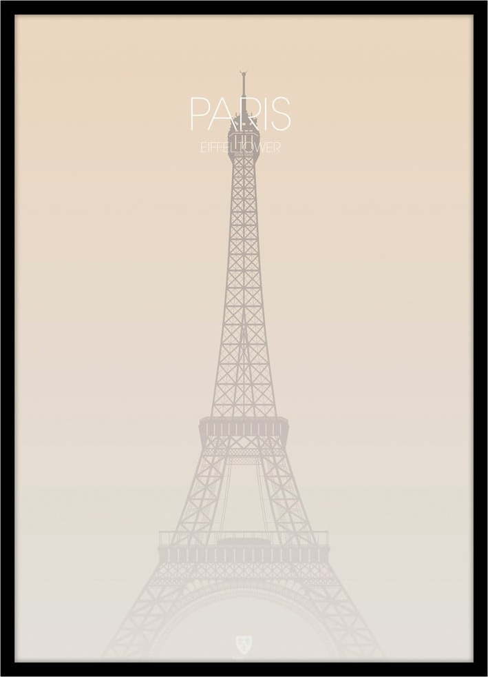 Plakát v rámu 50x70 cm Paris Eiffel Tower – Malerifabrikken Malerifabrikken